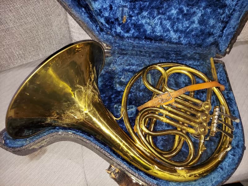 Continental Colonial Single French Horn, with case, Good playing condition, USA image 1