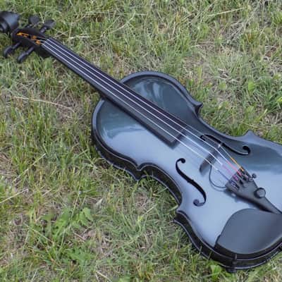 Glasser AEX Carbon Composite Acoustic Electric 4-String Violin 4/4 size 2020s Gun Metal image 8