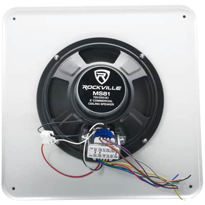 (2) Rockville MS81 Metal 8" 70v Commercial Background Music PA Ceiling Speakers image 2