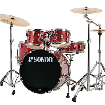 Sonor AQX Studio Drum Set - Red Midnight Sparkle w/ Hardware (AQX-STUDIO-NC-RMS) image 2