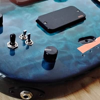 Warmoth Dinky P Bass Body Left Handed - Ocean Blue image 3