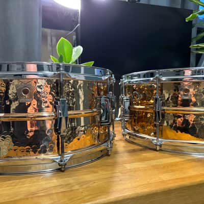 1984 Chicago Ludwig LB552K Hammered Bronze 6.5x14" 10-Lug Snare Drum 1984 image 9