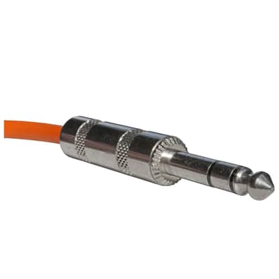 Orange 3 ft foot shielded audio cable 1/4 balanced stereo TRS guitar patch cord image 2