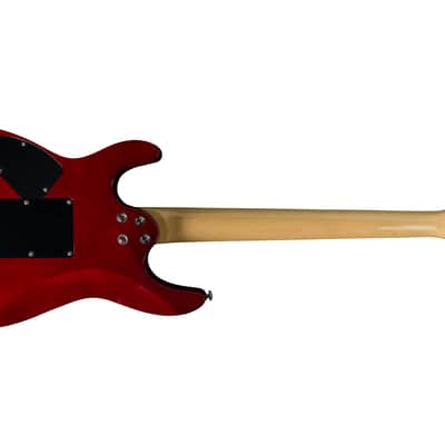 Bootlegger Guitar Royal Coil Split, HHH, Clear Deep Burgundy Quilted Maple, Double Lock Tremolo imagen 8
