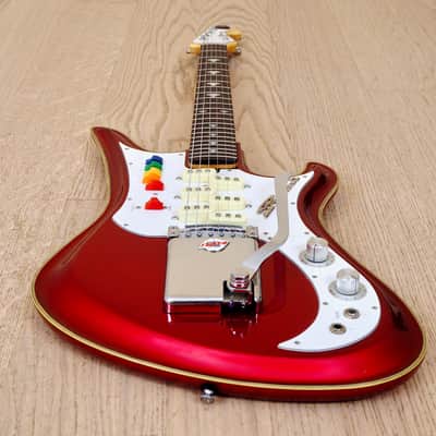 1990s Teisco Spectrum 5 Vintage Reissue Guitar Metallic Red Kawai Japan image 16