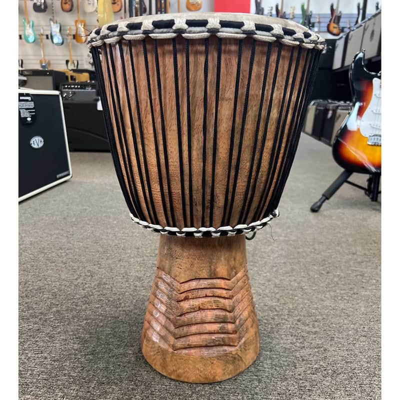 11in Rope Tuned Guinea Wood Goatskin Drum (Pre-Owned) image 1
