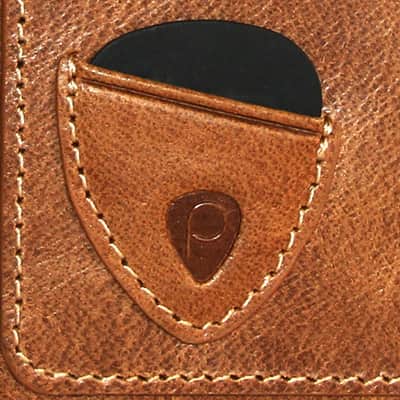Pickase - Phone Case w/ Guitar Pick Holder - Genuine Brown Leather for iPhone 6 & 6s image 2