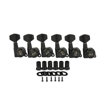 KAISH 18:1 Locking Tuners Tuning Keys Guitar Locking Tuning Machines with Mini Contemporary Buttons for Strat/Tele/Les Paul Electric/Acoustic Guitars Black image 1