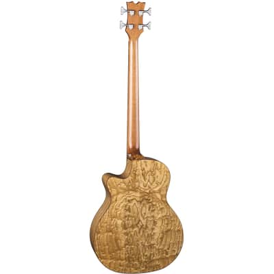 Dean Guitars Exotica Quilt Ash 4 String Acoustic Electric Bass - Gloss Natural image 3