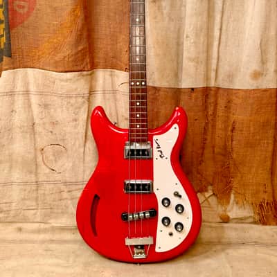 Kustom K-200 Bass Guitar 1968 - Transparent Red image 1