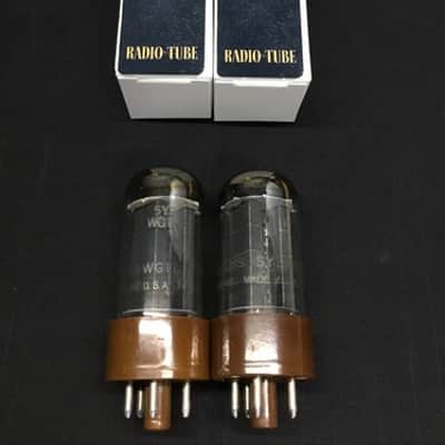 MATCHED PAIR SYLVANIA JAN CHS 5Y3WGTA (5Y3GT) Gold Label VACUUM TUBES C.9413 image 1