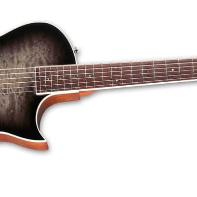 ESP LTD TL-6 Thinline Acoustic-Electric Guitar Charcoal Burst + Hard Case Brand New image 3