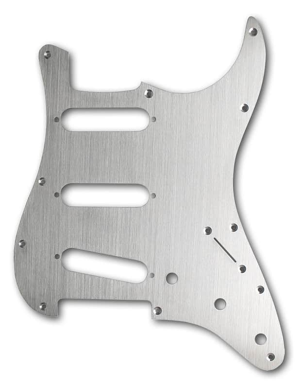 Fine-Brushed Steel Strat Stratocaster Pickguard image 1
