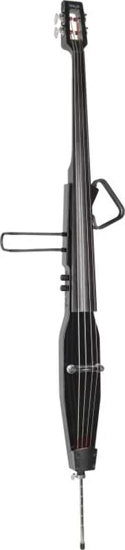 3/4 electric double bass with gigbag, black image 1