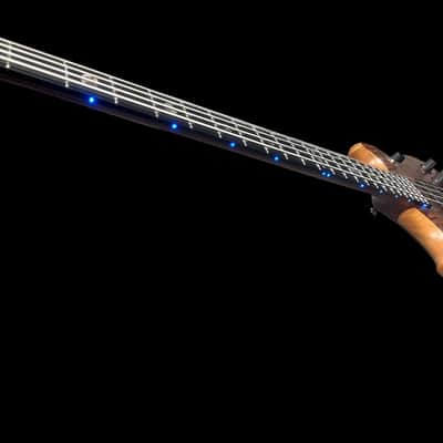 Alembic Stanley Clarke "Brown Bass", Flame Walnut with Ebony, BLUE LEDS *IN STOCK*** image 16