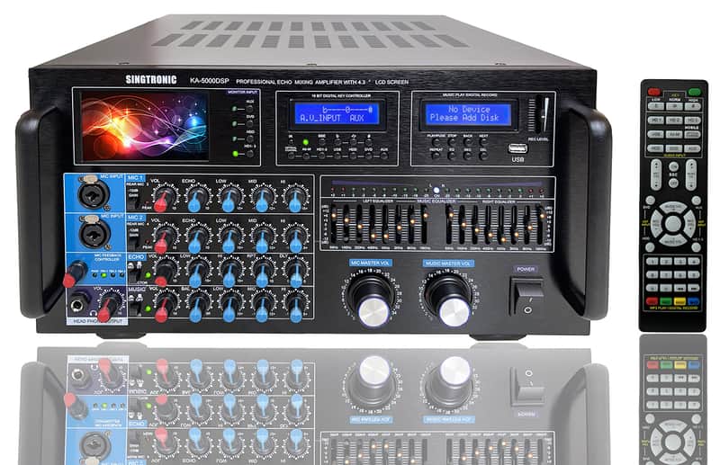 Singtronic Professional KJ/DJ 5000W Karaoke Mixer Amplifier w/ EQ & Recording image 1