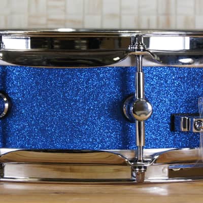 Click Icon 4x14 10ply Maple Snare Drum - Blue Satin Sparkle image 4
