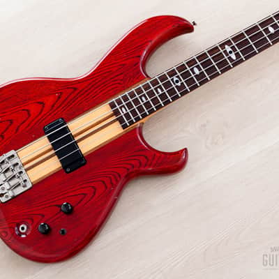 1982 Aria Pro II SB-R60 PR Vintage Neck Through Bass Padauk Red, Near-Mint, Japan Matsumoku image 1