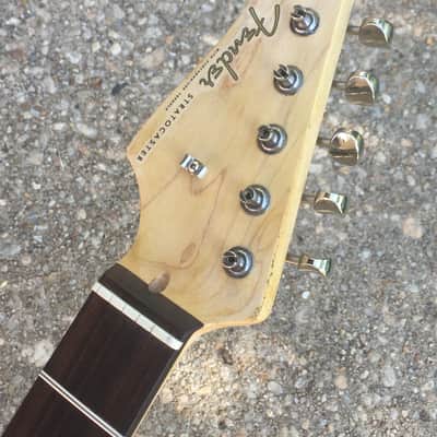 Lefty USA Made Musikraft Custom Aged Relic Strat Guitar Neck Amber Satin Fully Loaded Tuners image 2