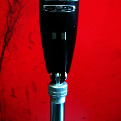 Vintage 1960's Calrad DM-9 dynamic microphone black harp mic w stand Olson Lafayette prop display image 4