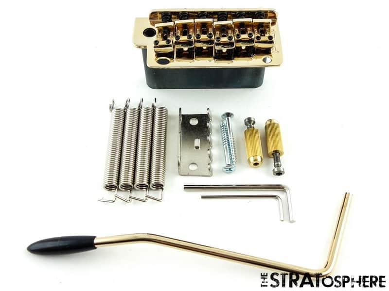 *NEW Wilkinson 2 Point TREMOLO for Fender Stratocaster Steel + Gold WV2-SB-GD image 1
