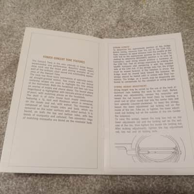 Vintage 1960's/1970's Fender Concert Tone Banjo Owners Manual and Warranty Card! Rare, Original Case Candy, Paperwork! image 2