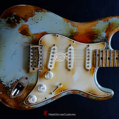 Fender Stratocaster Blue Gray Aged Relic Made in USA image 3