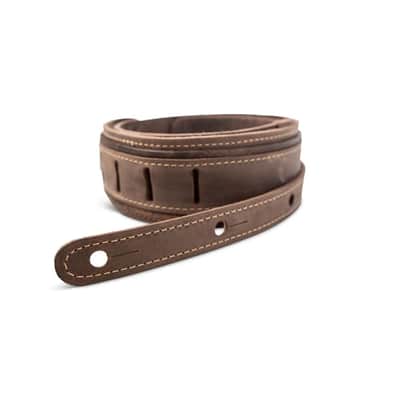 Taylor Element Distressed Leather Guitar Strap - Dark Brown 3" image 6