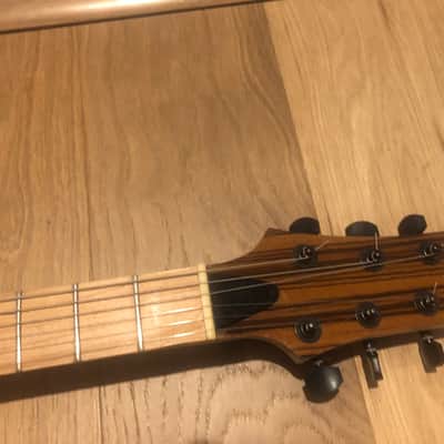 Custom built Tele style flat top with Zebrawood top and Seymour Duncan humbucker pickups image 3