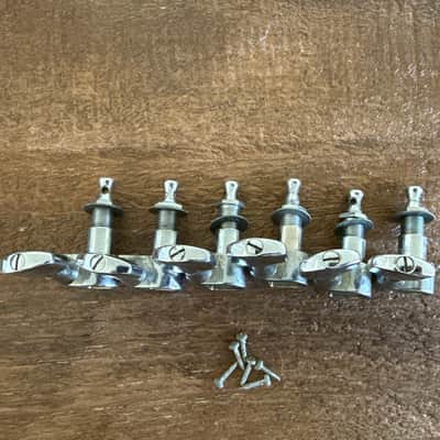 Schaller Vintage M6 "Made in West Germany" 6 In Line Tuners - 90° Mount 1970s/1980s - Chrome image 4