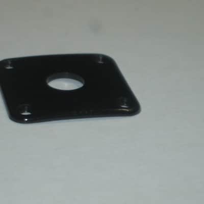 used (medium relic'd) genuine Gibson PRJP-010 Black Plastic Jack Plate for Les Paul (+ used nickel finish screws - but very clean gold finish screws available upon request) 1990s - 2020s (specifically from 1996) image 7