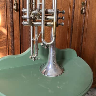 H. N. White King "Silvertone" Bb Cornet w/ case Circa 1920 image 4