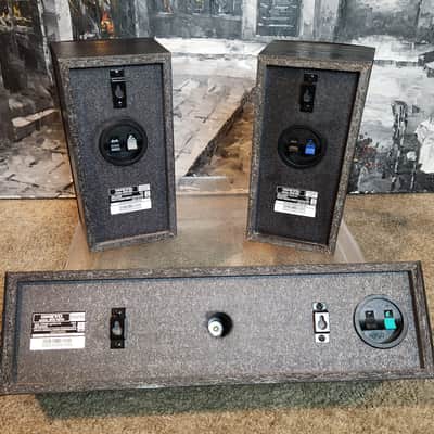 Onkyo Onkyo SKR-590 and SKC-591N rear satilites & Center Channel 90s  - Black image 4