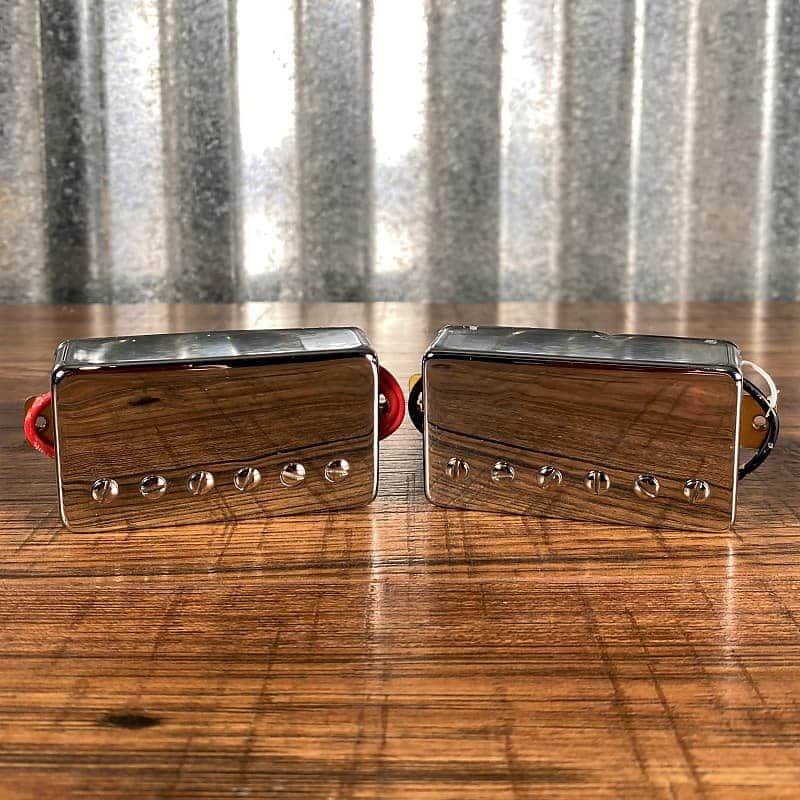 Guitar Project Parts Alnico V LP Humbucker Pickup Set Chrome image 1
