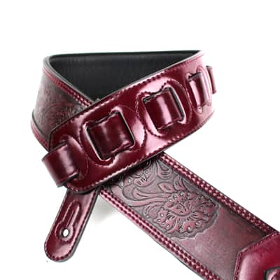 LID-06 Double Stitched Sangria Purple Leather with Traditional Western Tooling image 2