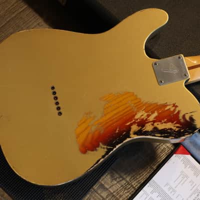 Unplayed! 2021 Fender Custom Shop Imperial Arc '72 Masterbuilt Paul Waller Thinline Telecaster Electric Guitar Gold over Sunburst + COA OHSC image 14
