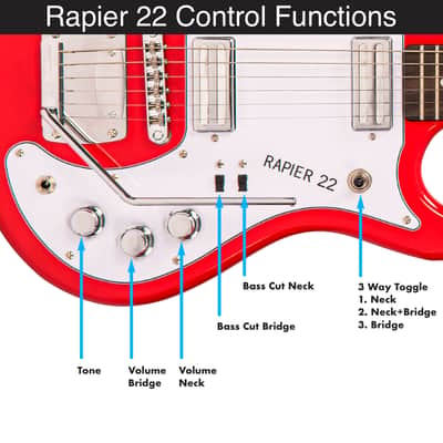 Rapier 22 Electric Guitar ~ Arctic White image 8