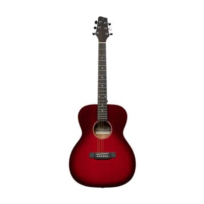 STAGG Auditorium Acoustic Guitar with Basswood Top in Vibrant Transparent Red image 7