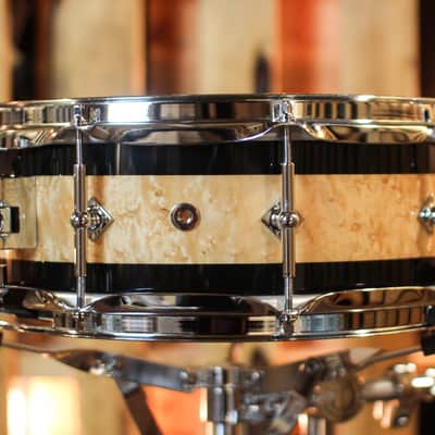 Craviotto 5x14 Private Reserve Birdseye Maple Black/Clear Lacquer Snare Drum image 2