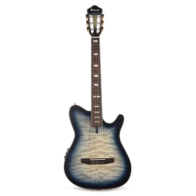 Ibanez FRH20QMNCTL Acoustic Electric Guitar Cosmic Blue Sunburst Low Gloss image 4