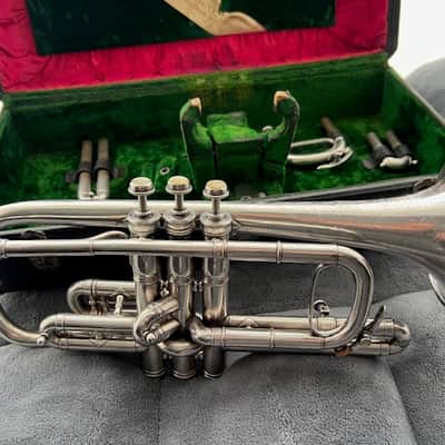 1904 Conn Conqueror Cornet – Silver Plate – Engraved “Exchanged for a Buescher” – King Case image 21