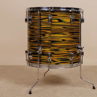 1970s Ludwig Standard 16x16 Lemon Strata Floor Tom image 7