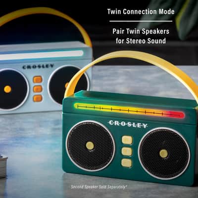 Crosley CR3050A-JU Mini Boombox Retro Portable Bluetooth Speaker, Juniper image 5