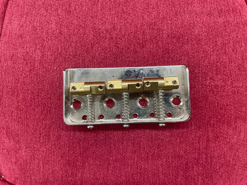 3-Saddle Custom "Cut-Off" Vintage-Style Telecaster Bridge with Compensated Saddles - Nickel image 1