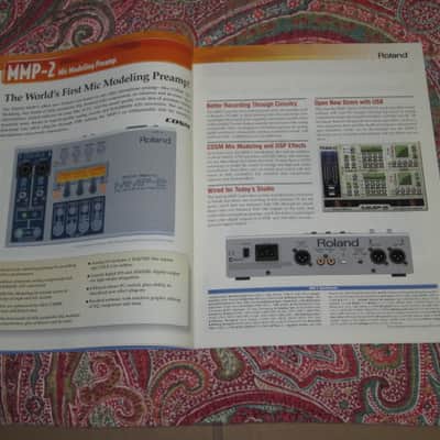 very litely handled genuine Roland / Boss 2002 New Product Catalog Vol. 1 (January 2002) - features 24 products - color, semi gloss sheen, thin quality paper, 44 Total Pages from Front Outer Cover to Back Outer Cover, L: 11" x W: 8 & 3/8" printed in Japan image 5