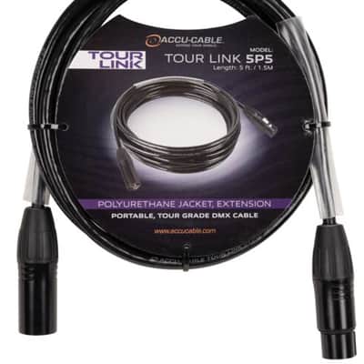 Accu-Cable TOUR LINK 5P5 5 Foot 5-Pin Male To Female DMX Lighting Cable ADJ image 1