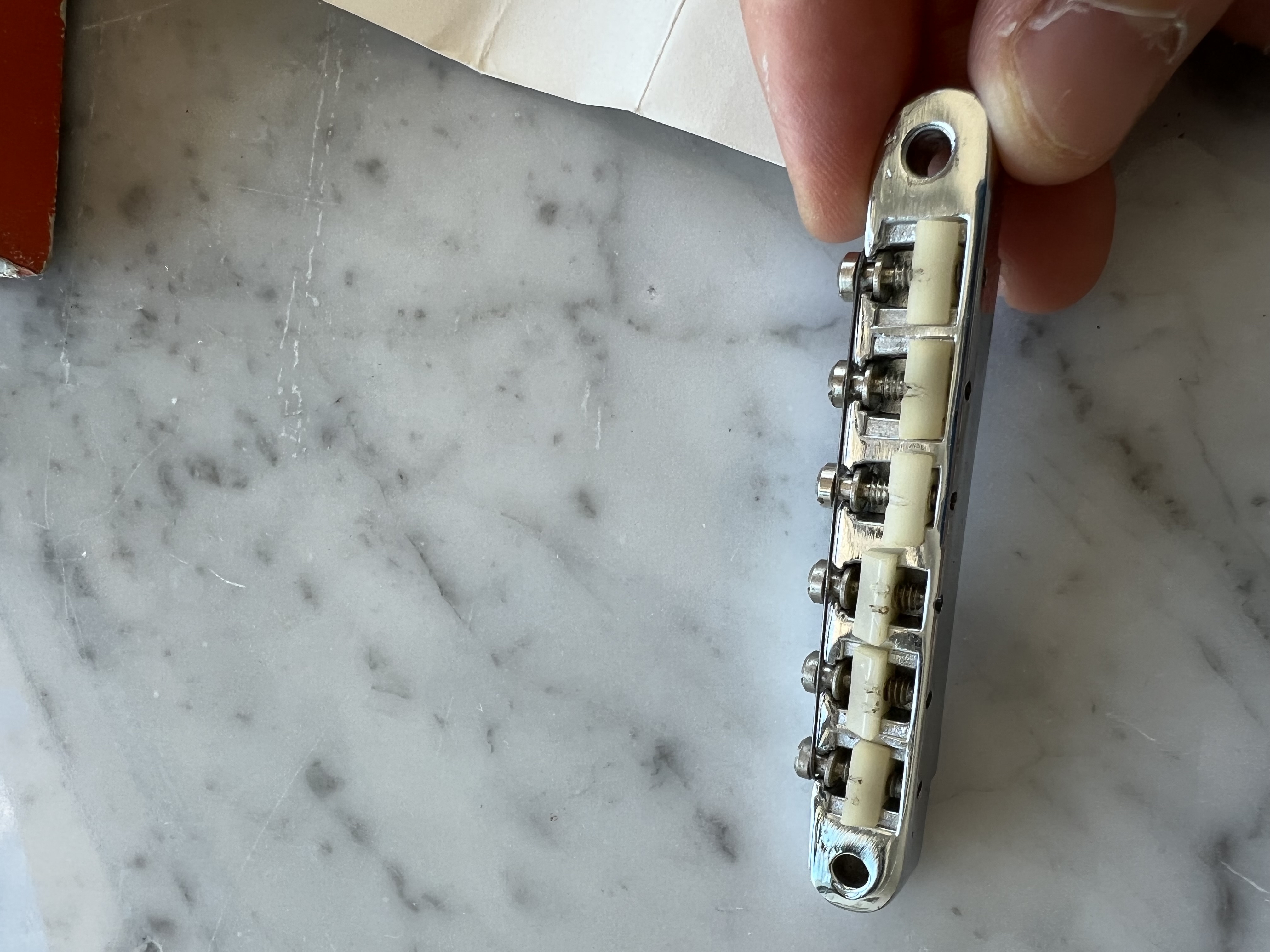 1960’s Gibson ABR-1 Tuneomatic Bridge Wire Patent Number Nylon Saddles Case Candy Vintage Es335 Chrome