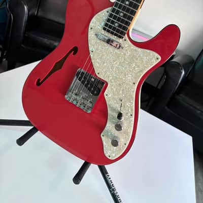 Fender Limited Edition thinline telecaster - fiesta red and white image 6
