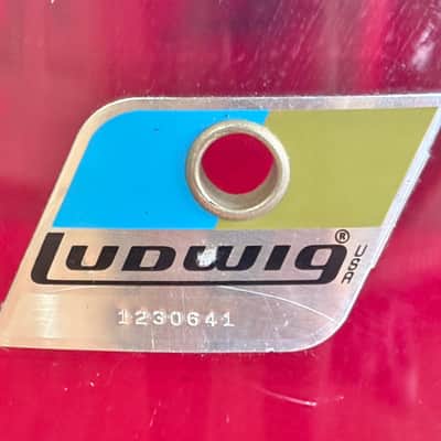 Vintage 70's Ludwig Vistalite 15" Concert Tom Red Acrylic for Drum Set Kit 1970s image 3