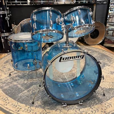Ludwig Vistalite Big Beat 4pc Kit 12/13/16/22" 1970s - Blue image 2